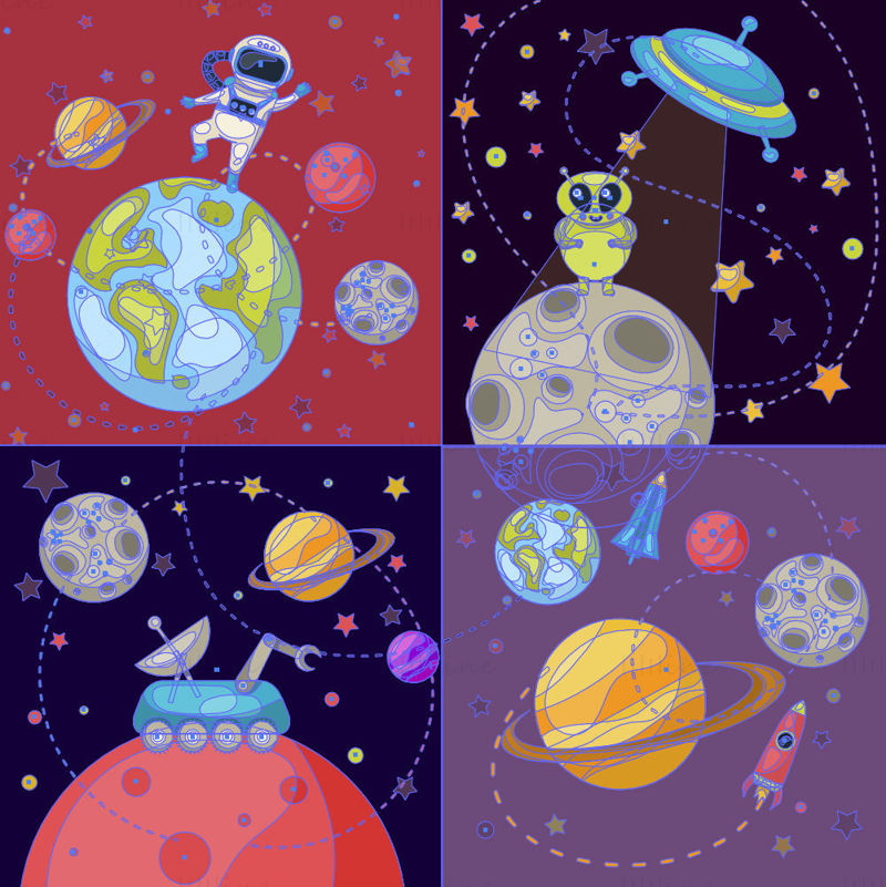 Space vector illustration
