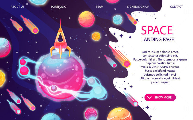 Vector space landing page