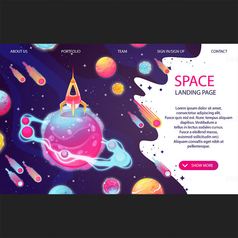 Vector space landing page