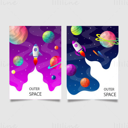 Outer space vector poster background