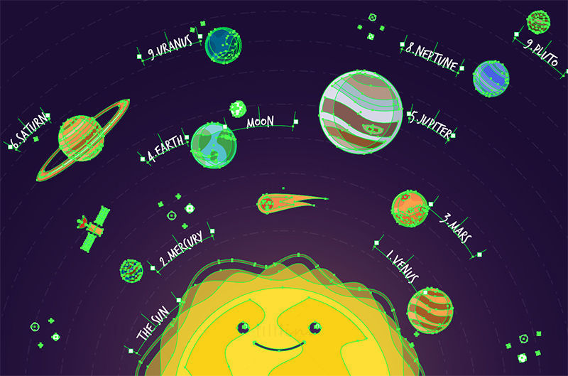 Solar system planets vector