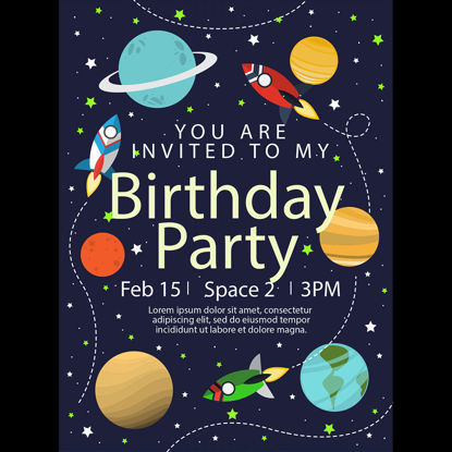 Vector birthday party invitation card