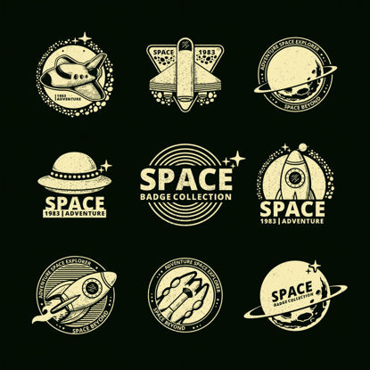 Vector space badge icon