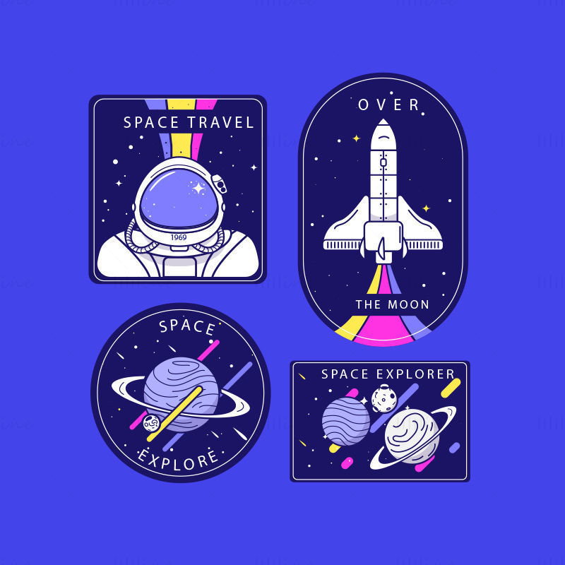 Vector universe badge icons element