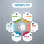 Infographics rounded hexagon elements