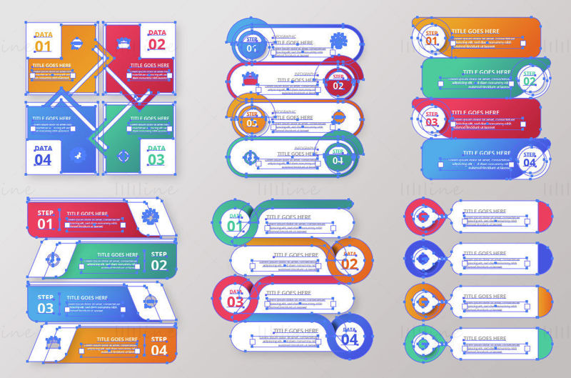 Title steps vector Infographics