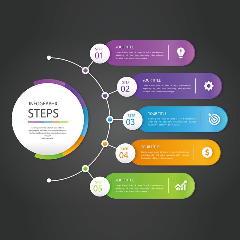 Vector steps infographic