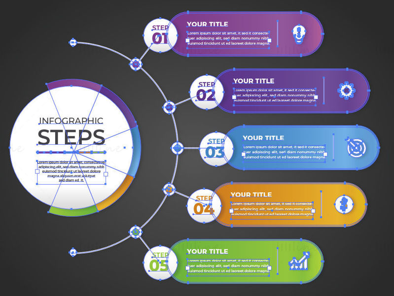 Vector steps infographic