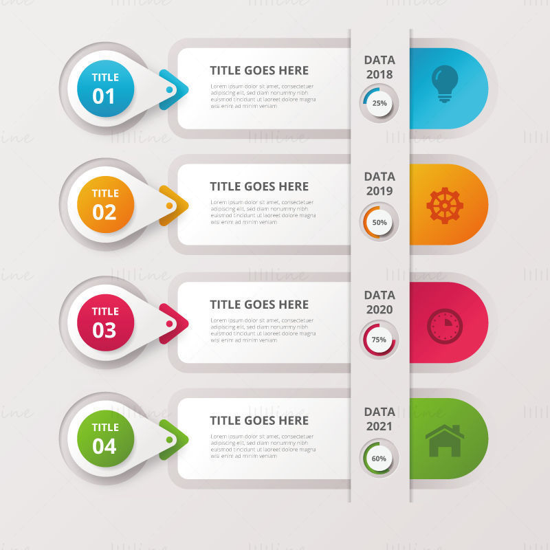 Annual data report title vector infographic