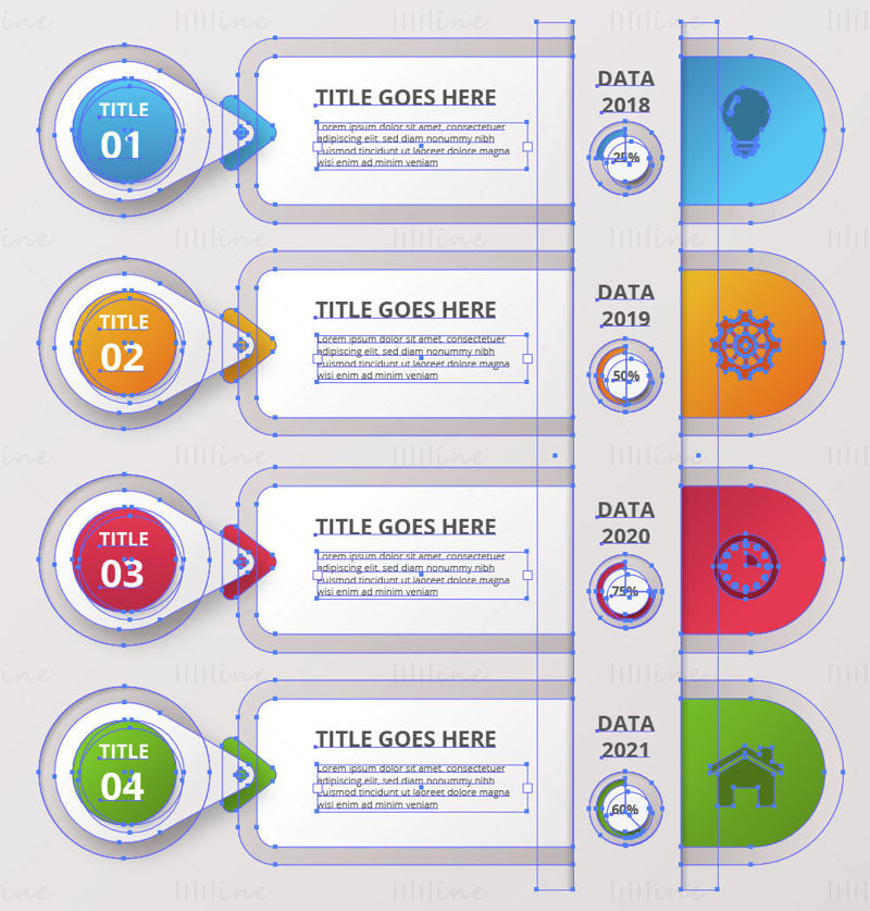 Annual data report title vector infographic