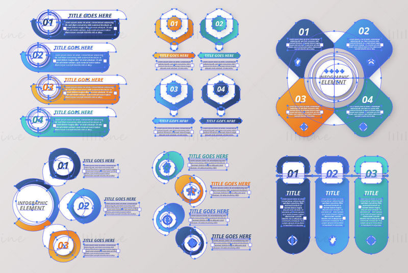 Vector infographic TITLE design element collection