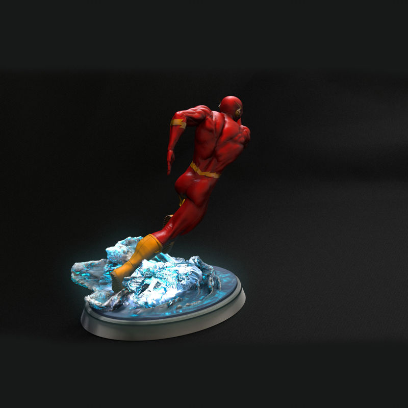 Modelo de impresión en 3D de la estatua de Flash
