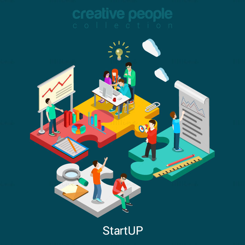 Creative business event people vector