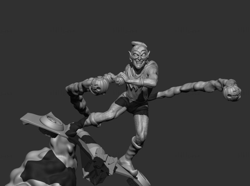 Green Goblin on Glider 3D Model Ready to Print