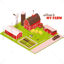 Vector farm isometric illustration