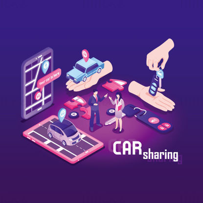 Car sharing vector illustration