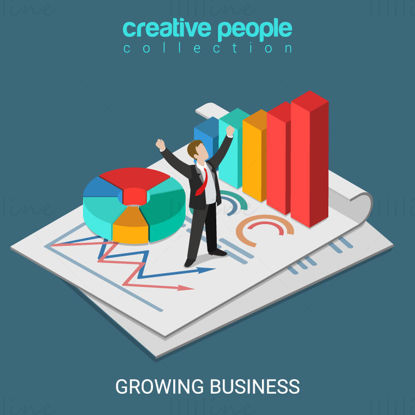 Growing business vector illustration