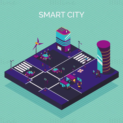 Smart city vector illustration
