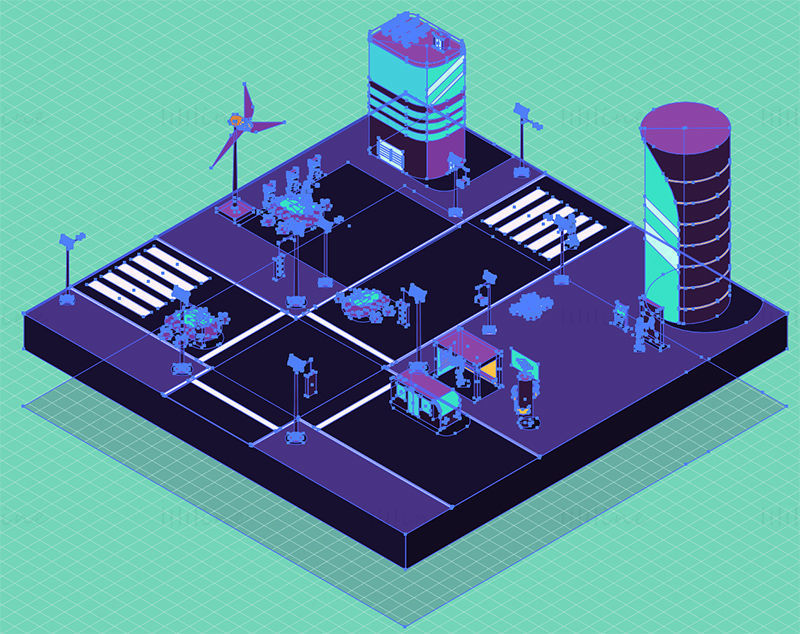 Smart city vector illustration