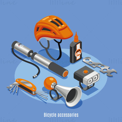 Bicycle accessories vector