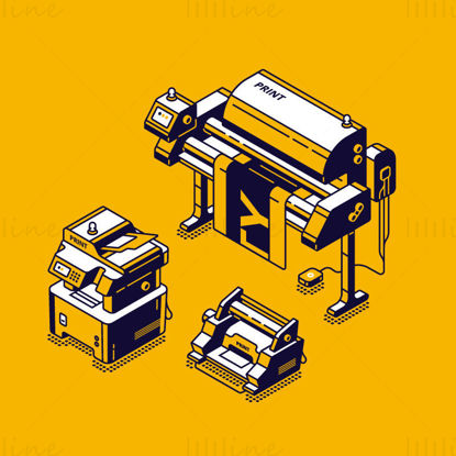 Vector printing press printer