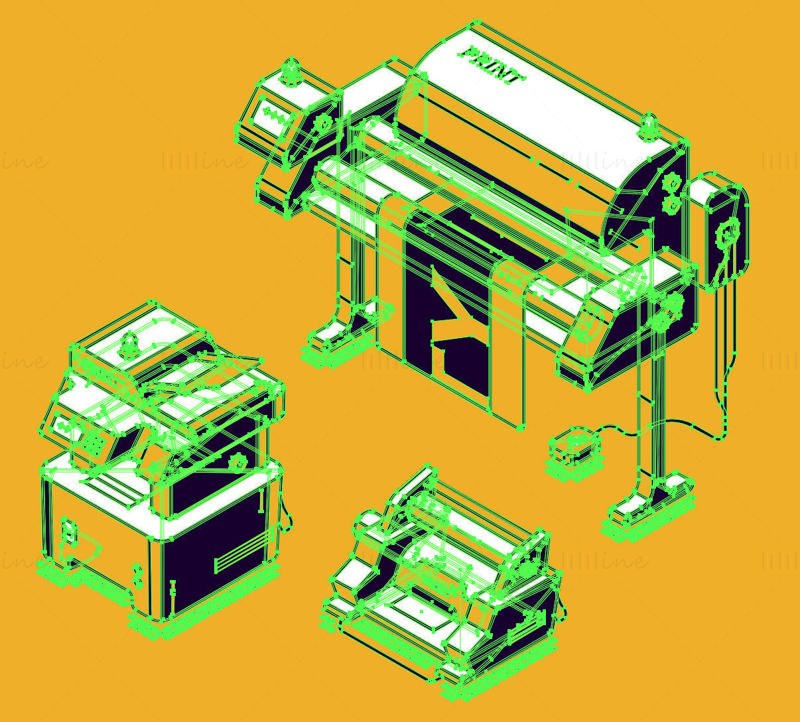 Vector printing press printer