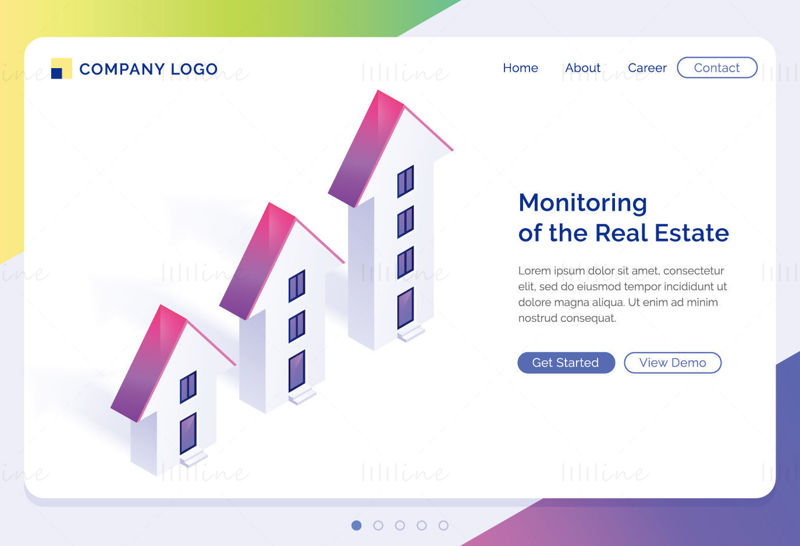 Real estate growing vector landing page