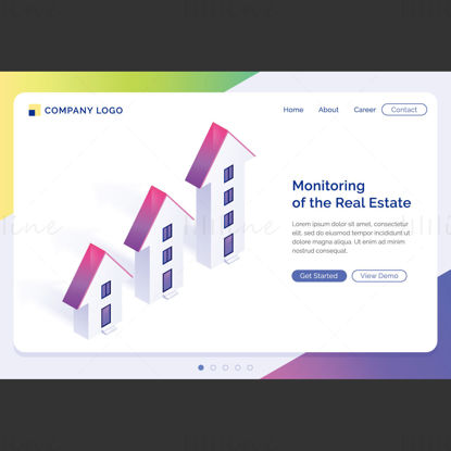 Real estate growing vector landing page