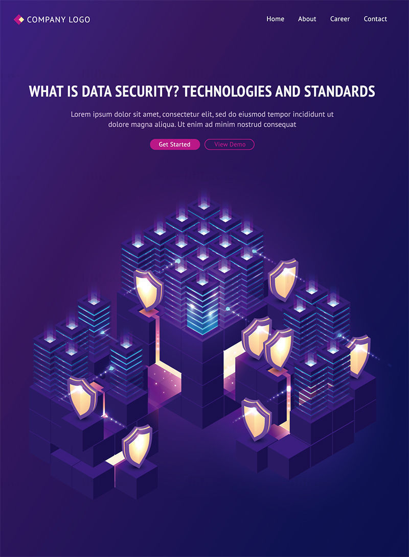 Data security vector landing page