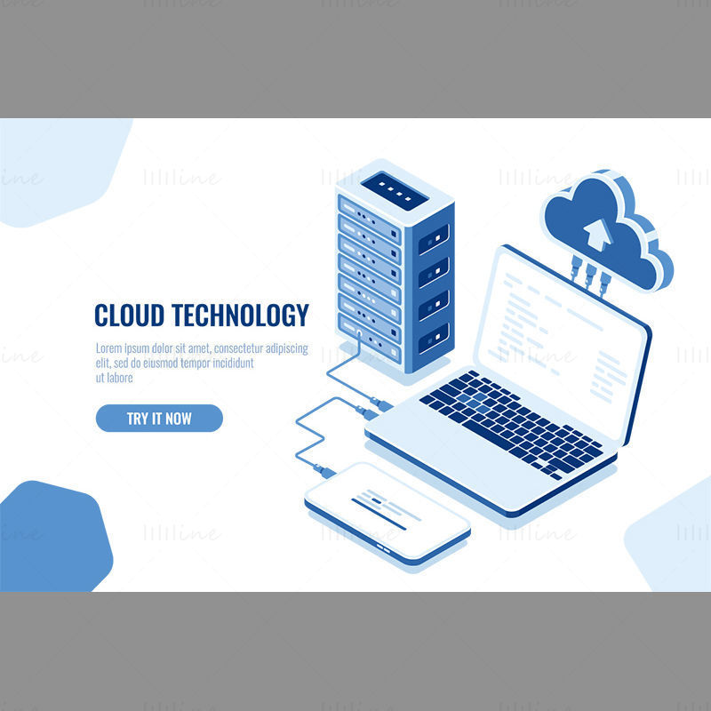 Cloud technology vector illustration