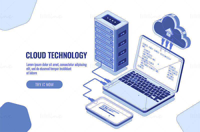 Cloud technology vector illustration