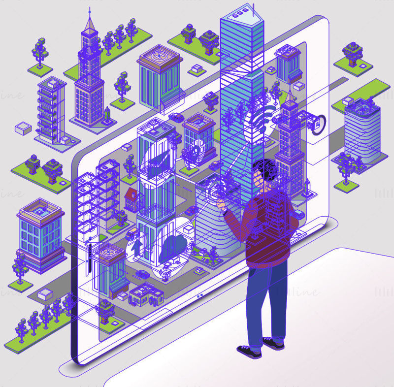 Smart City IoT vector