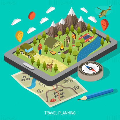 Travel planning vector illustration