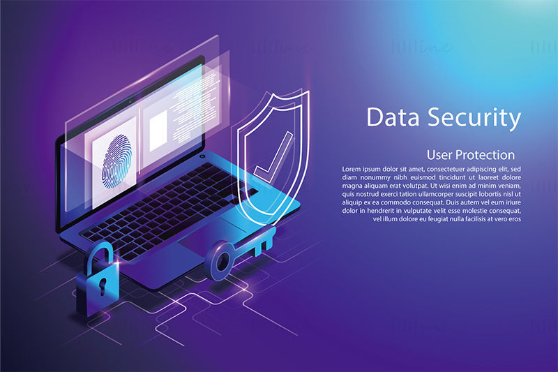 Data security vector banner