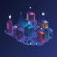 Smart city buildings vector
