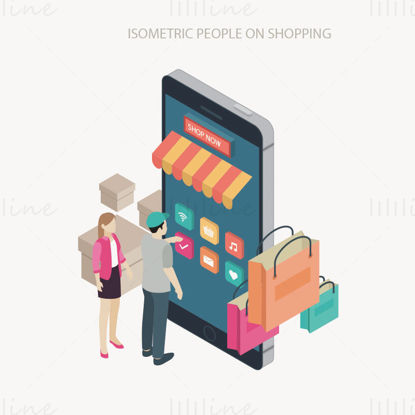Online shopping creative vector illustration