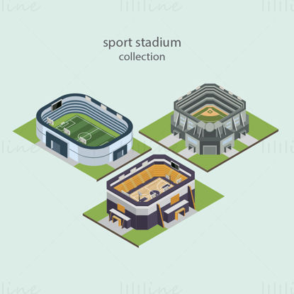 Izometrikus sportstadion vektoros illusztráció