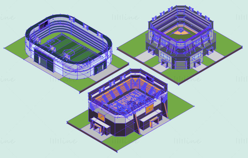 Isometric sport stadium vector illustration