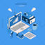 Illustrazione vettoriale del webinar isometrico