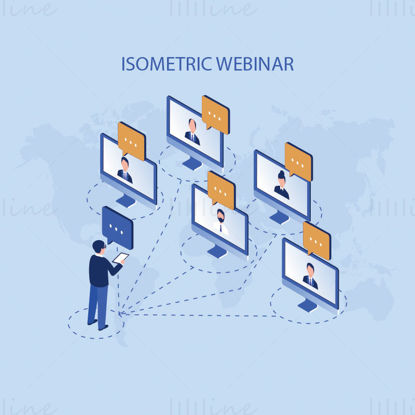 Online meeting vector illustration
