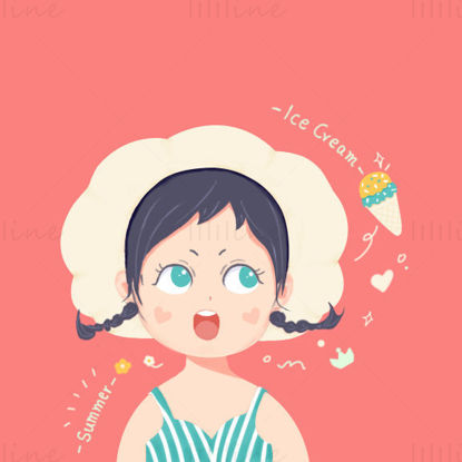 Flat girl illustration