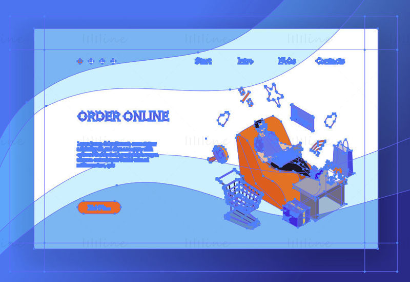 Order online vector illustration landing page