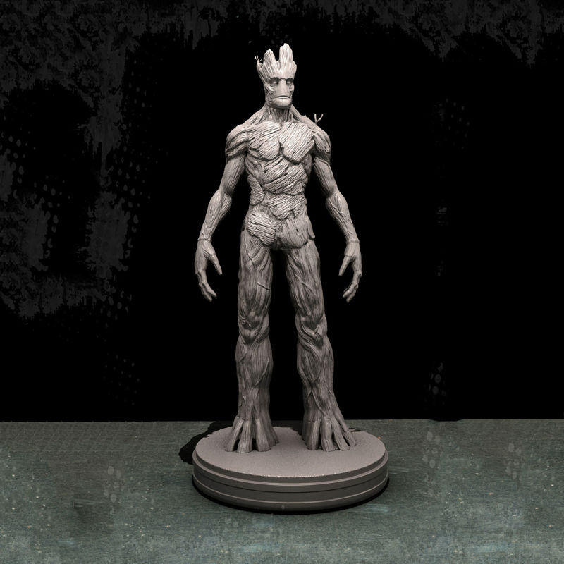 Volwassen Groot-standbeelden 3D-model klaar om af te drukken