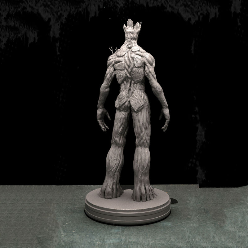 Felnőtt Groot Statues 3D-s modell nyomtatásra készen