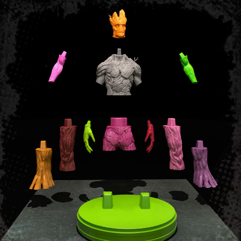 Felnőtt Groot Statues 3D-s modell nyomtatásra készen