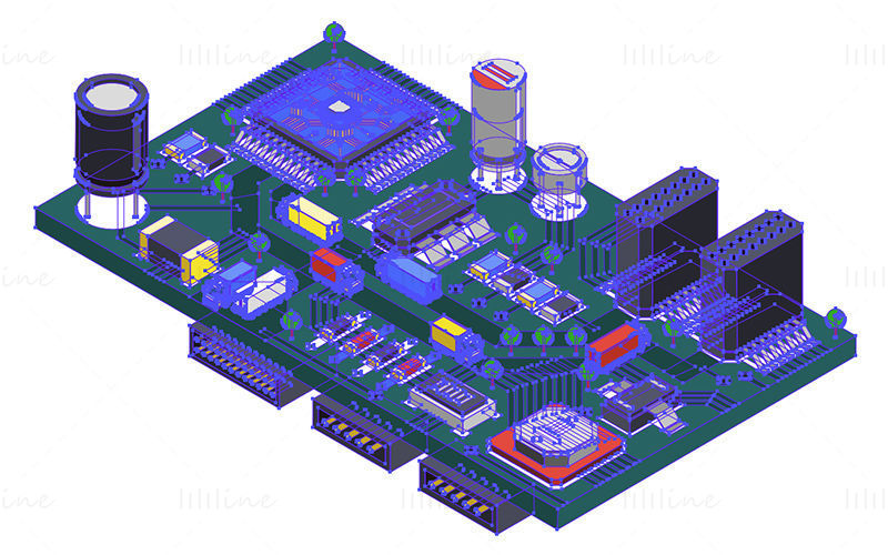 Circuit city vector illustration