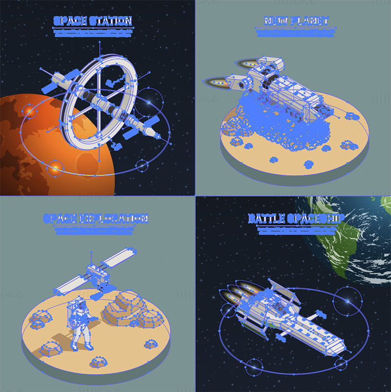 宇宙探査要素のベクトル図