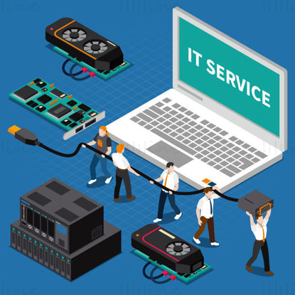 IT service vector illustration