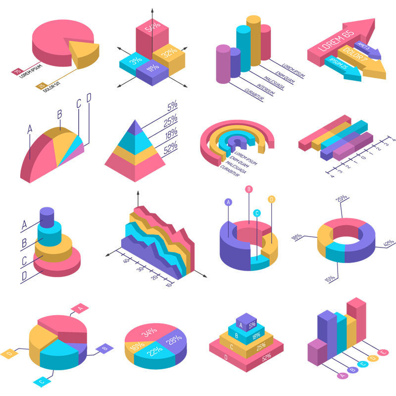 Chart isometric vector