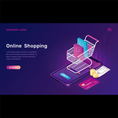 Online bevásárlókosár vektor